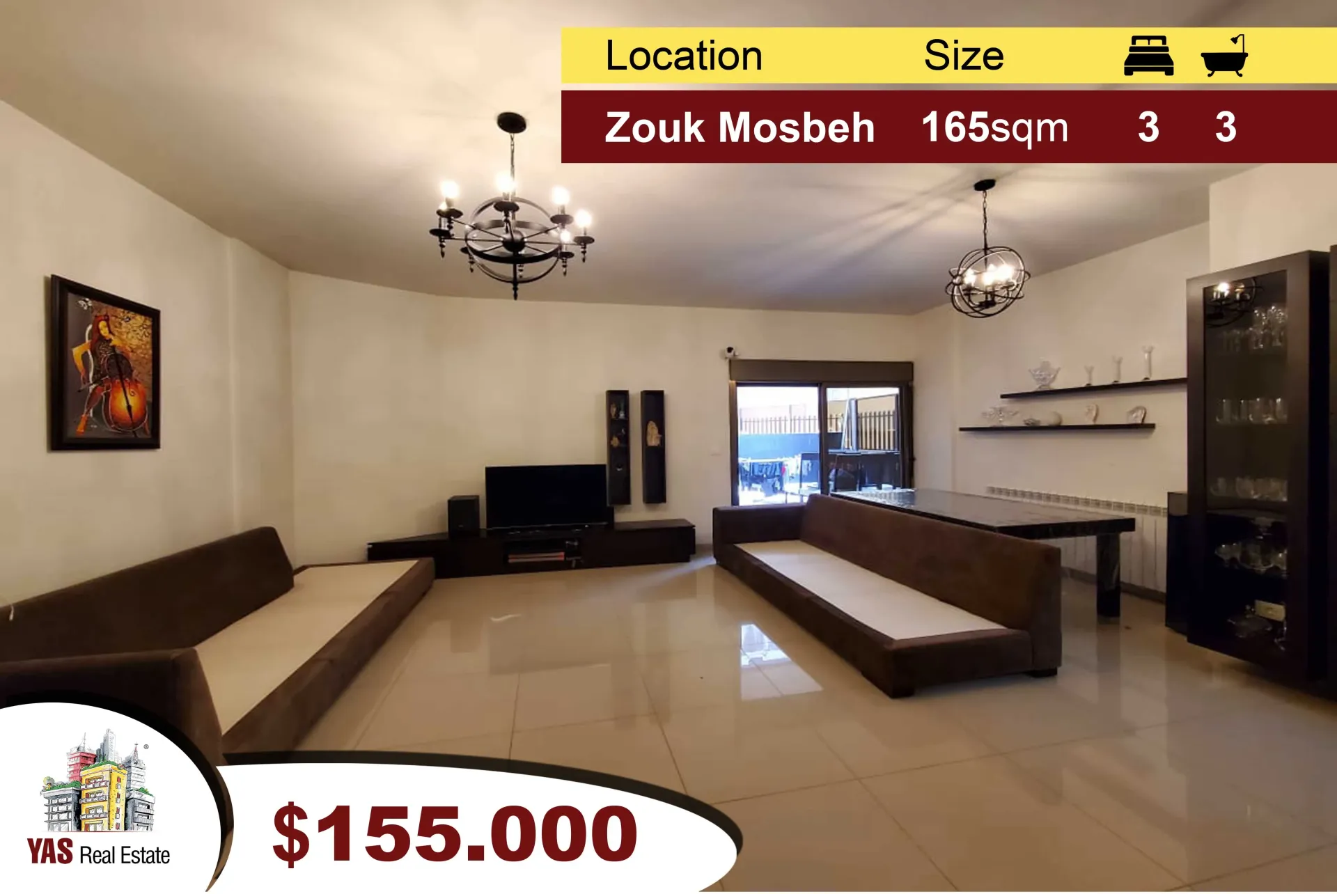 Apartment for Sale in Zouk Mosbeh - 3 bed, 3 bath