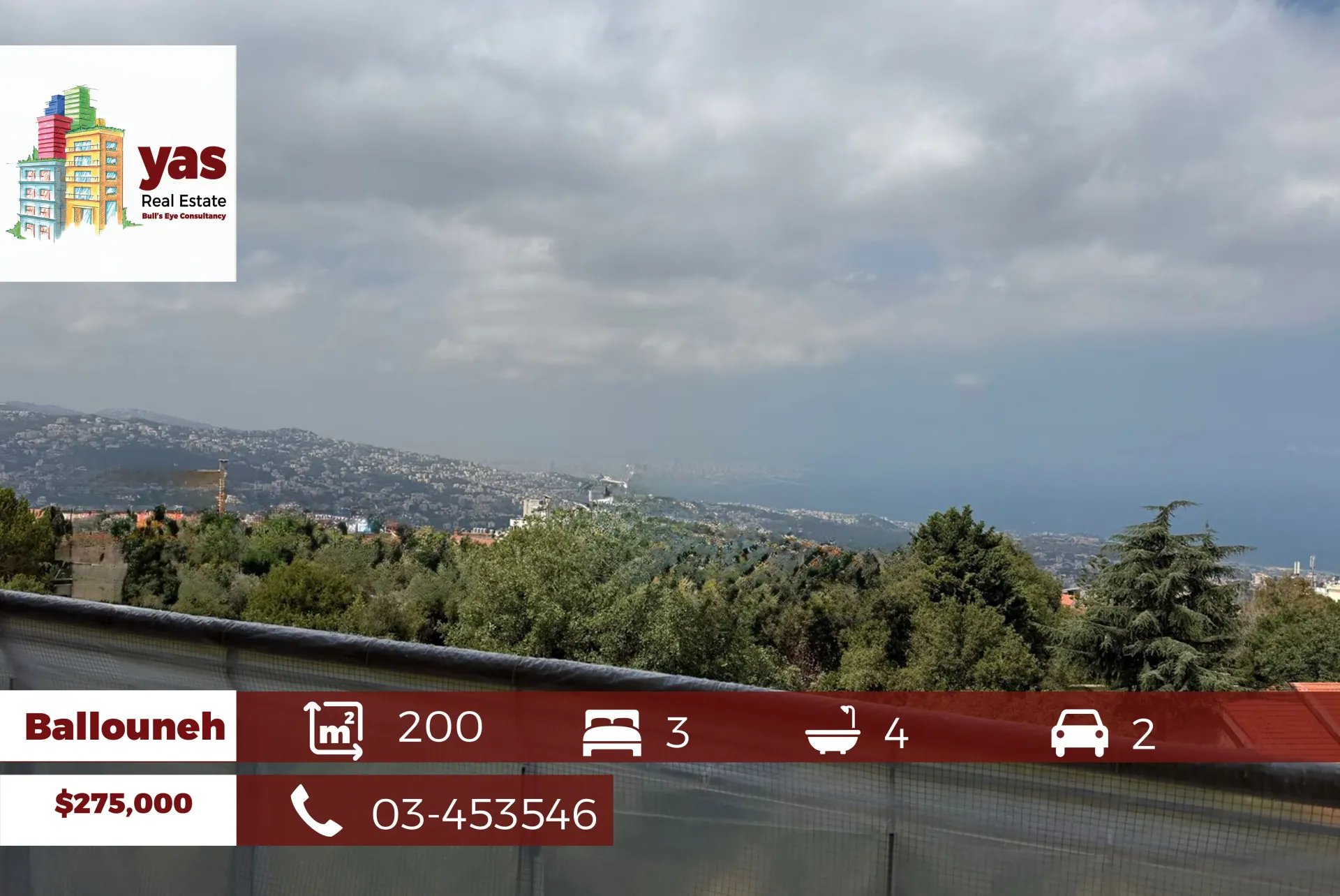 Apartment for Sale in Ballouneh - 3 bed, 4 bath
