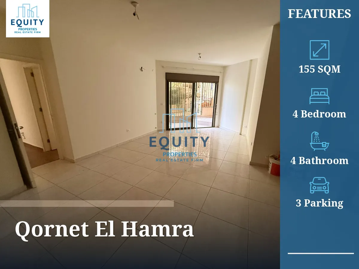 Apartment for sale in Qornet El Hamra - 4 bed, 4 bath