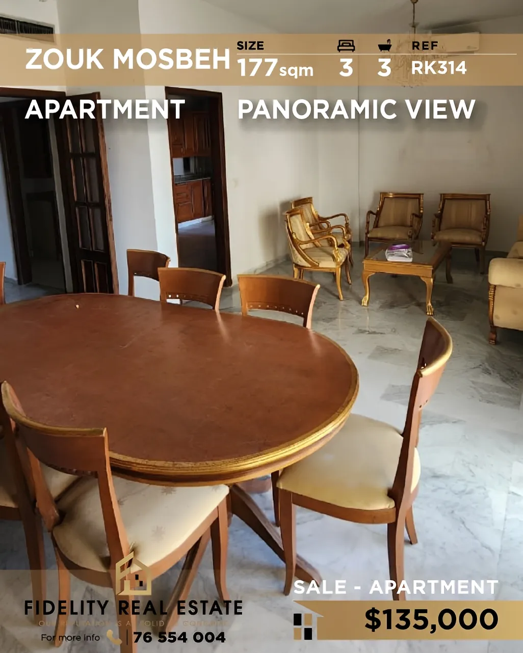 Apartment for sale in Zouk Mosbeh, Lebanon - 3 bed, 3 bath