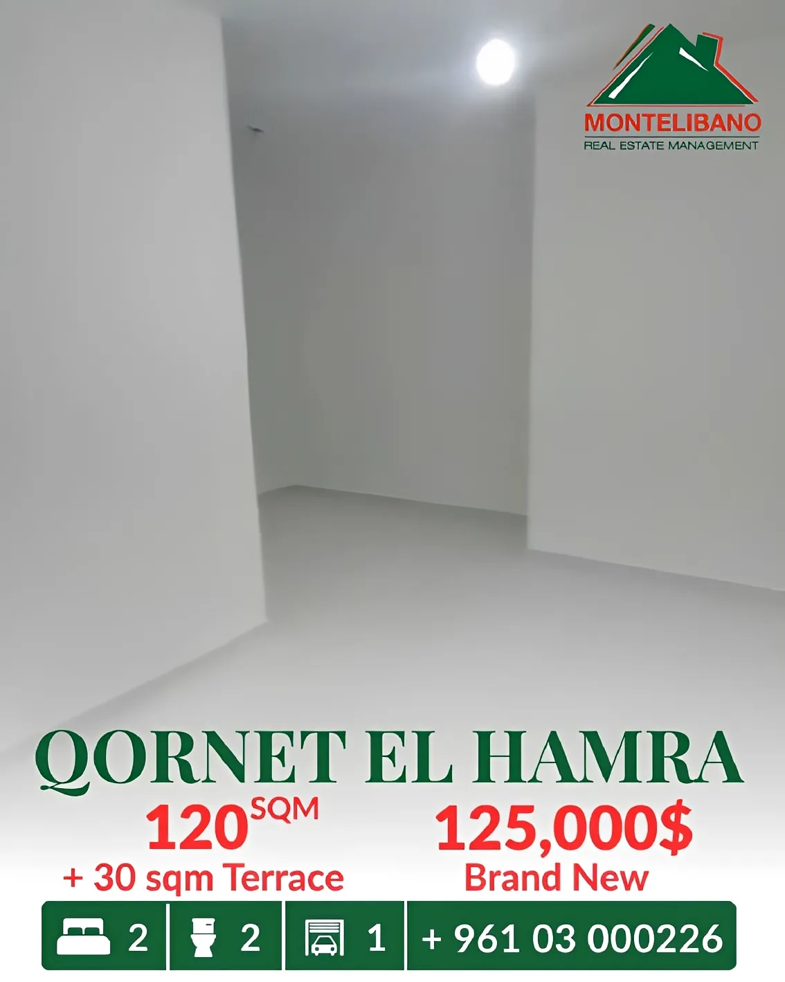 Apartment for sale in Qornet El Hamra