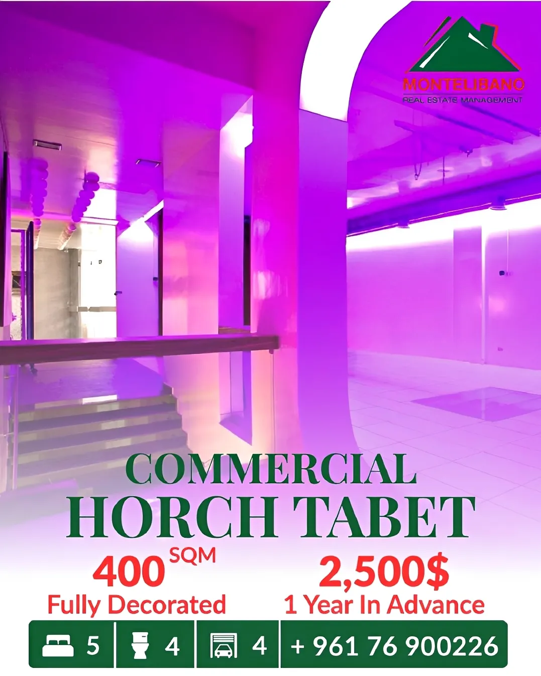 Showroom for rent in Horch Tabet, Lebanon