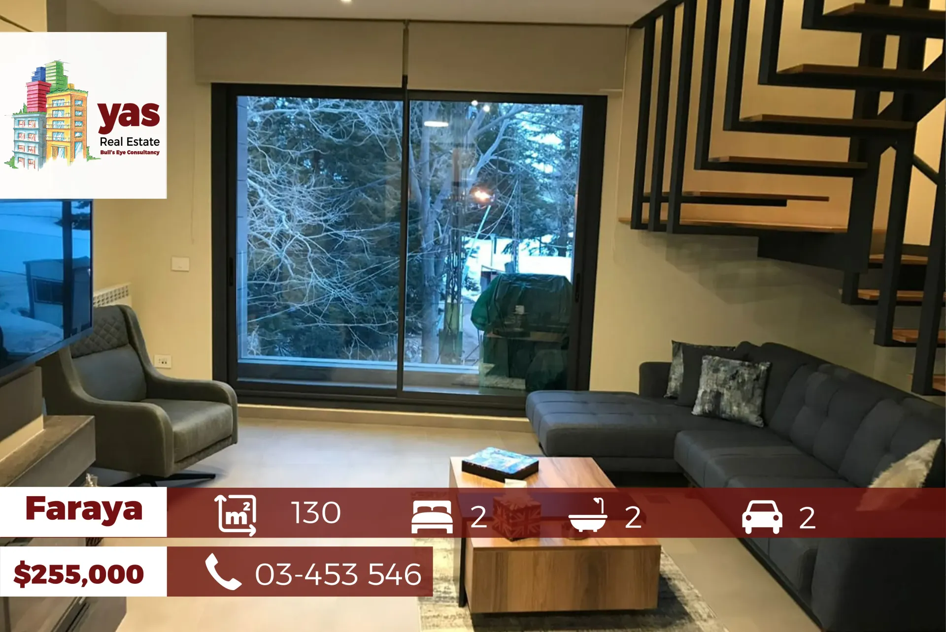 Chalet for sale in Faraya - 2 bed, 2 bath
