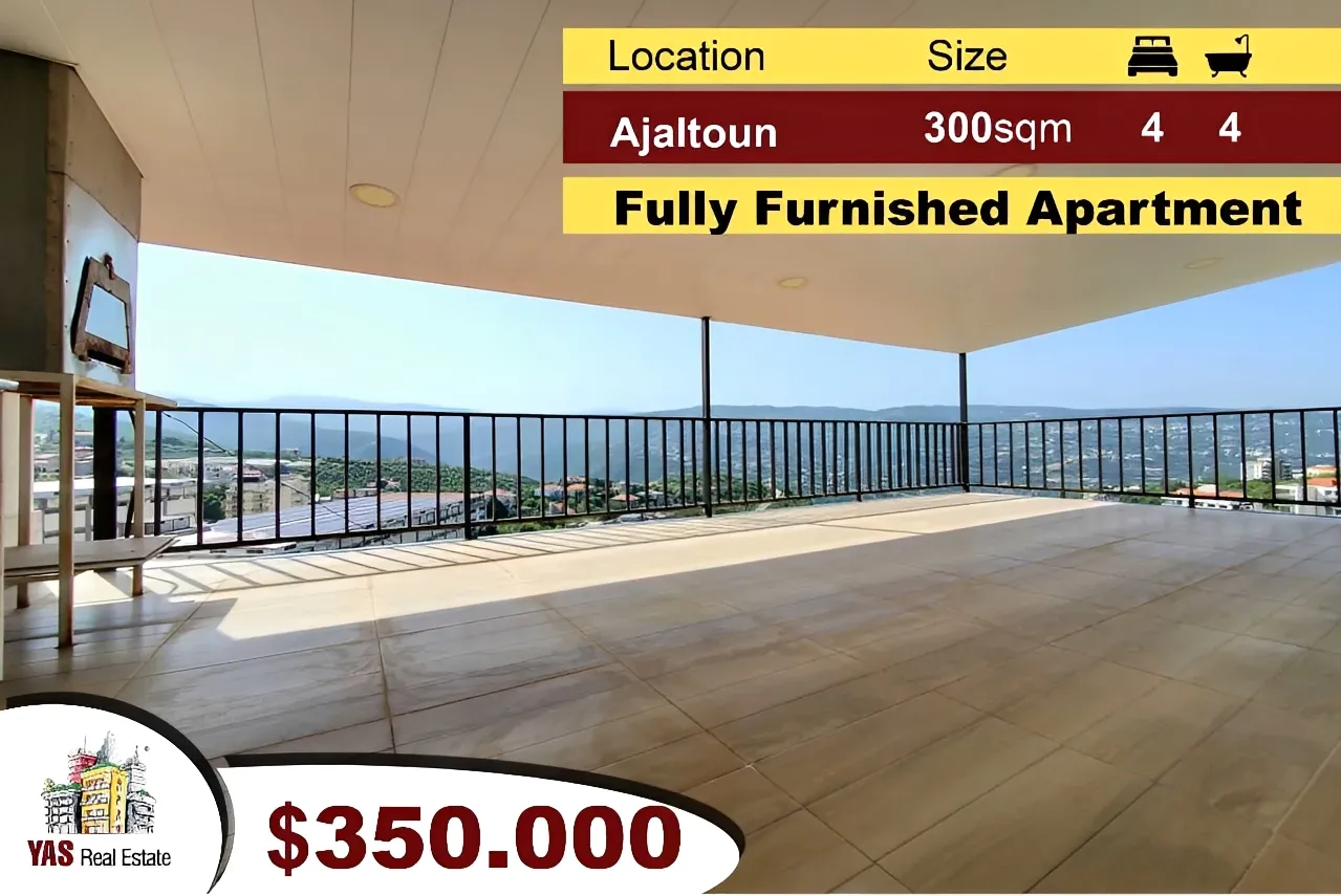 Apartment for Sale in Ajaltoun - 4 bed, 4 bath