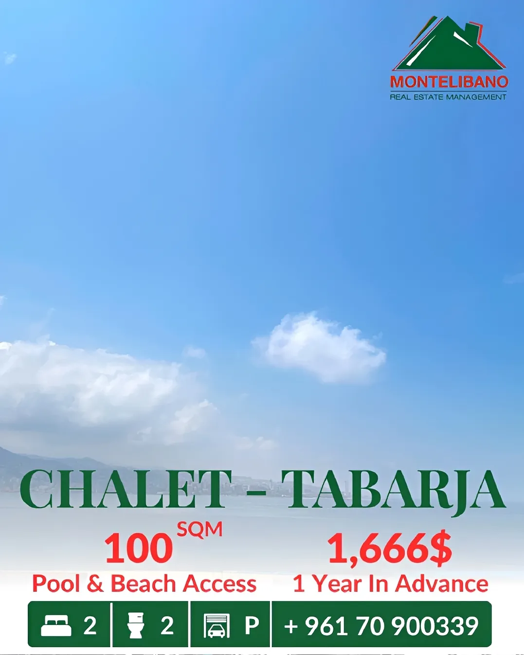 Chalet for rent in Tabarja, Lebanon