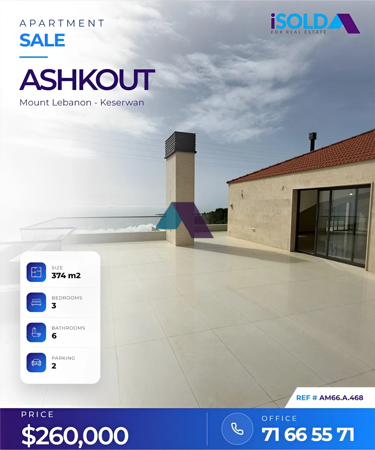 Apartment for sale in Ashqout, Lebanon - 3 bed, 6 bath