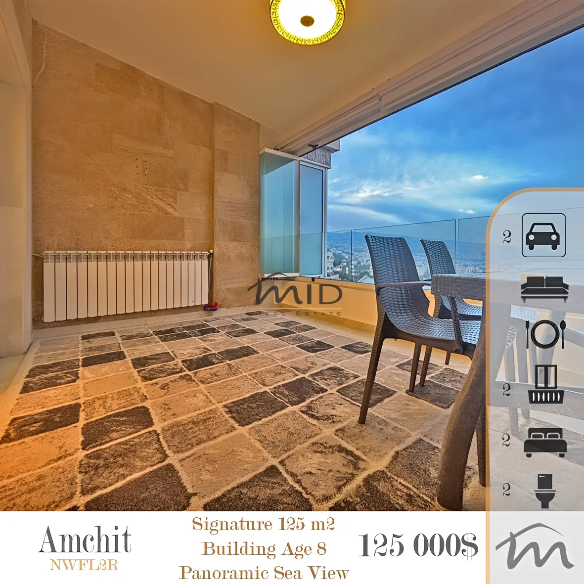 Apartment for sale in Amchit, lebanon