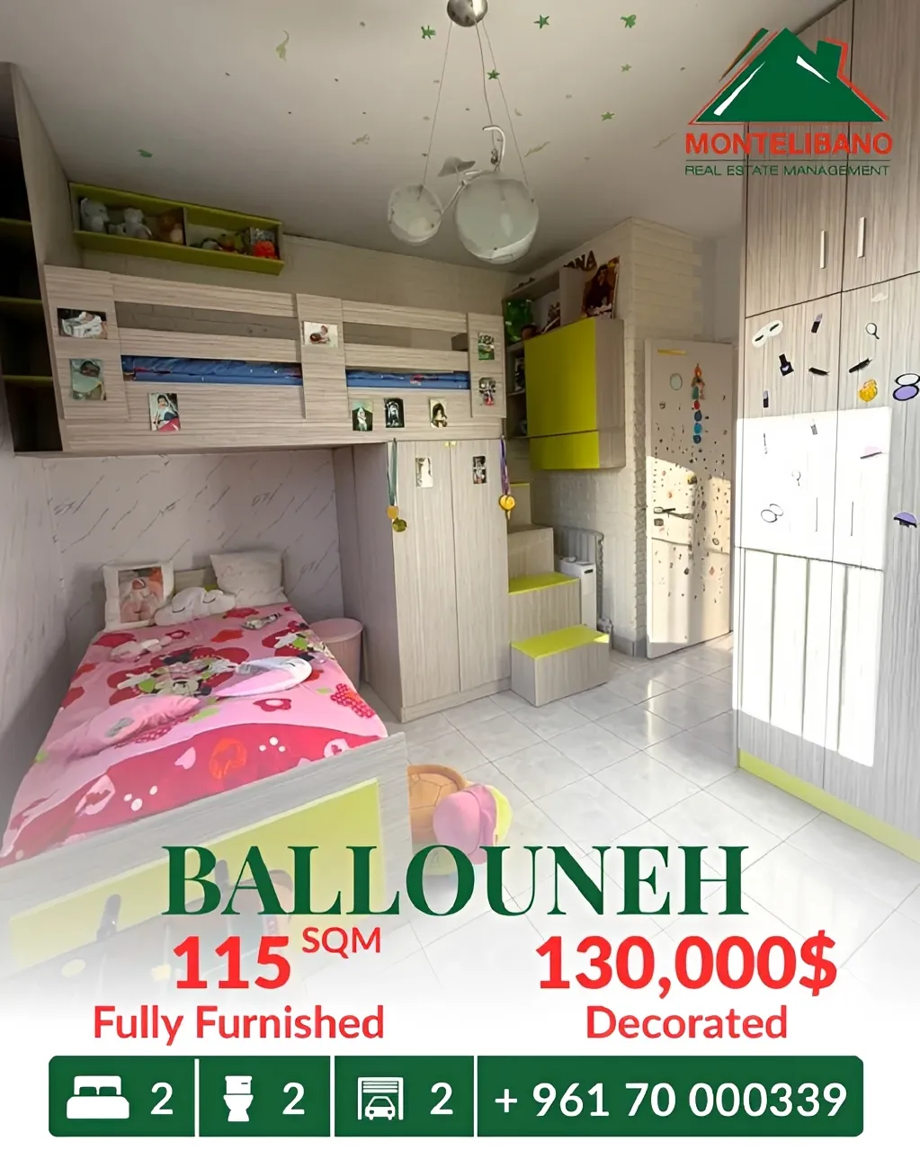 Apartment for sale in Ballouneh