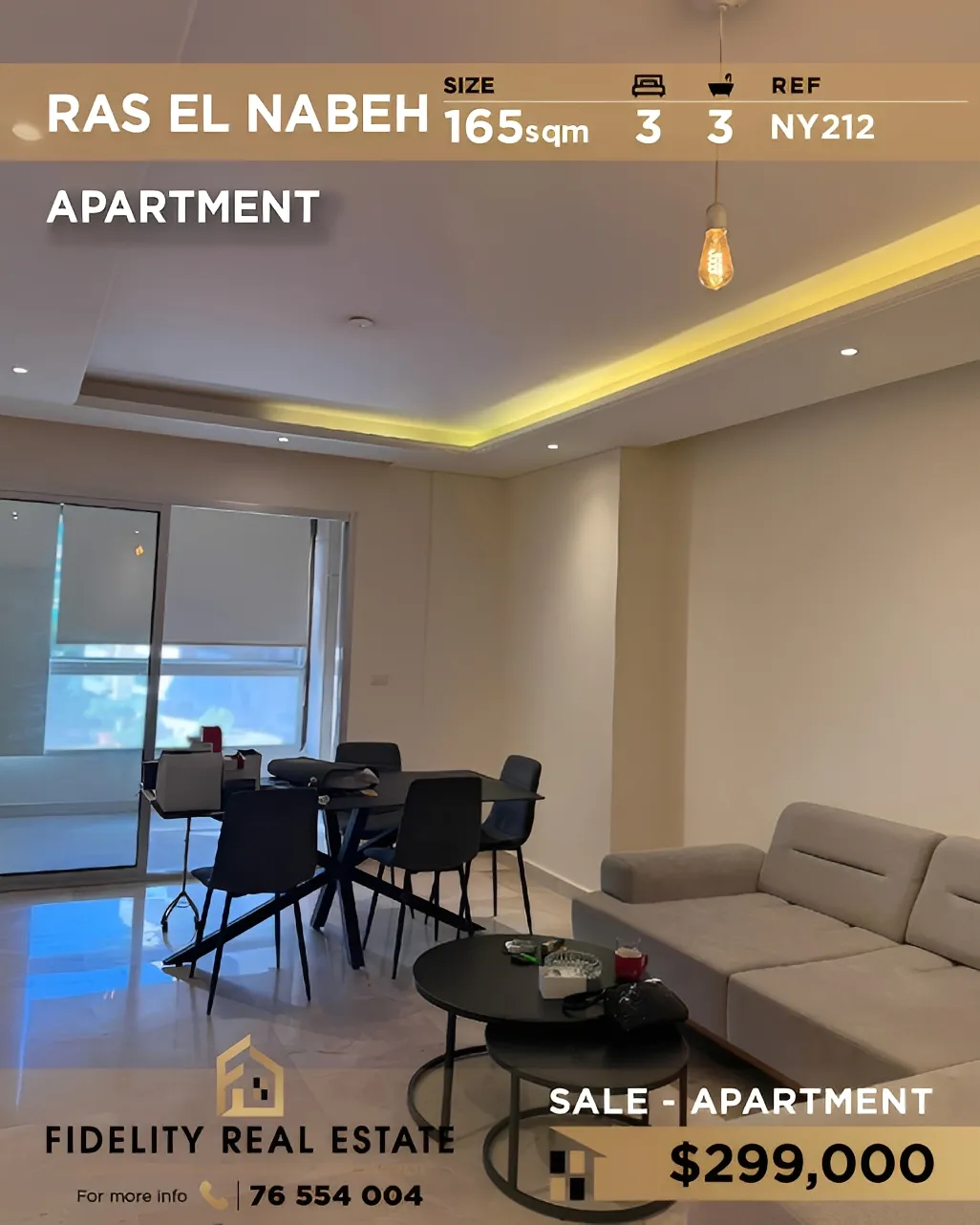 Apartment for Sale in Ras Al Naba'a, Beirut, Lebanon