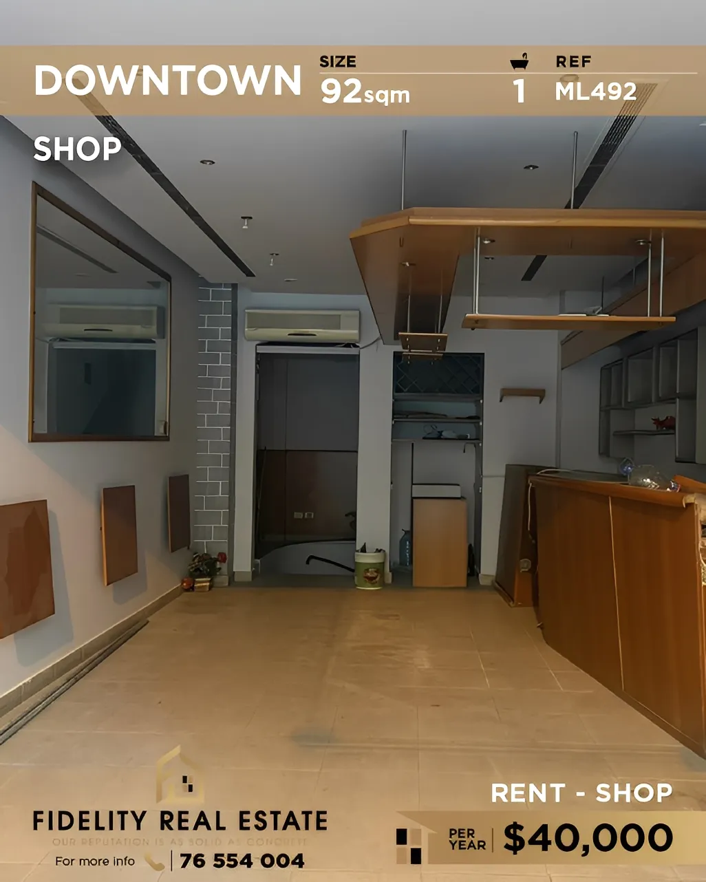 Shop for Rent in Downtown, beirut