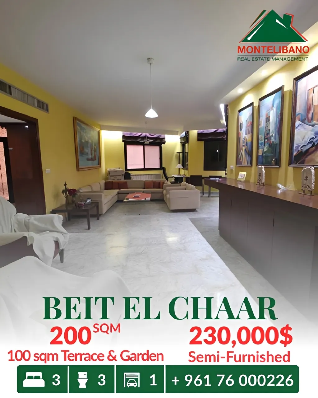 Apartment for sale in Beit El Chaar