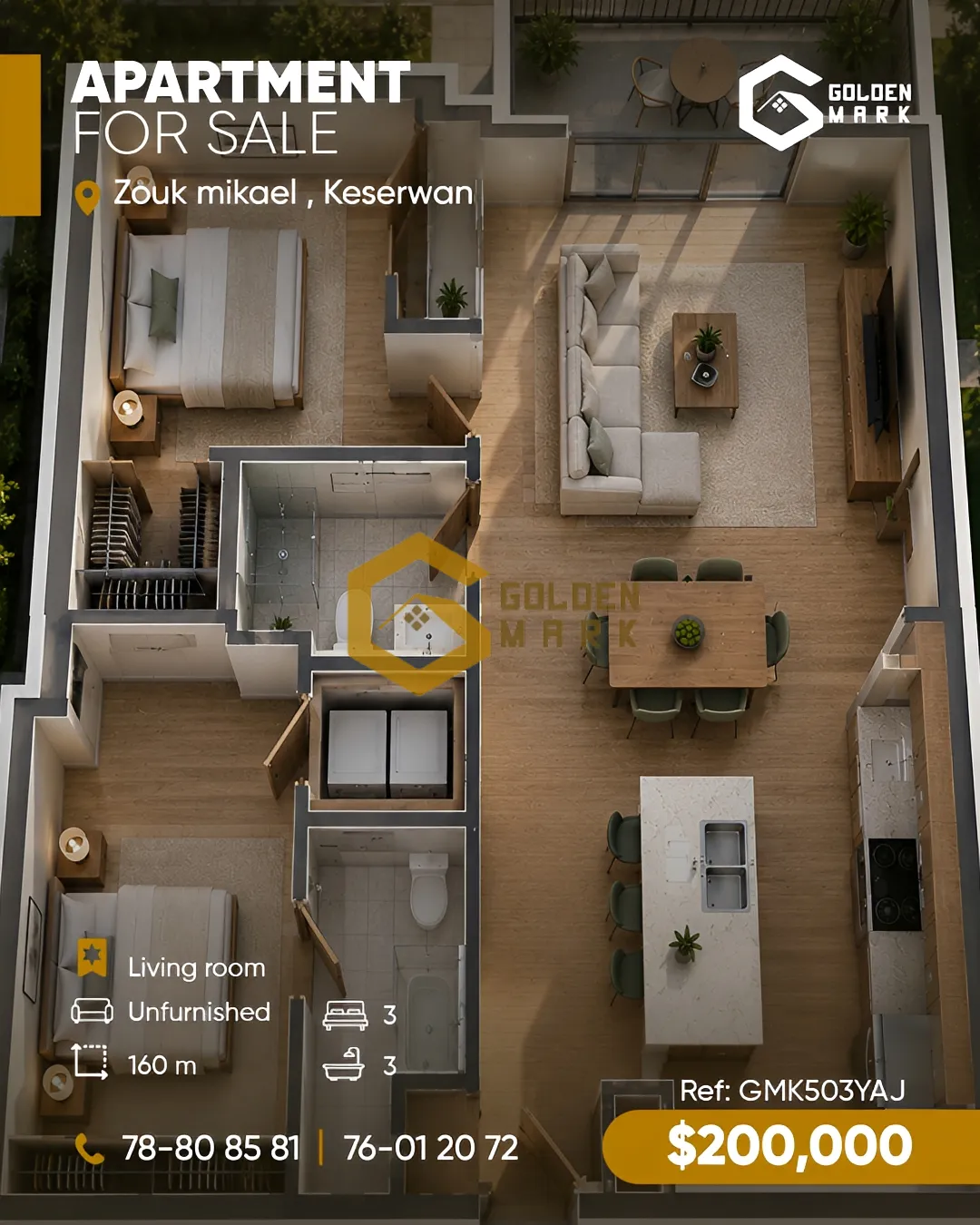 Apartment for Sale in Zouk Mikael