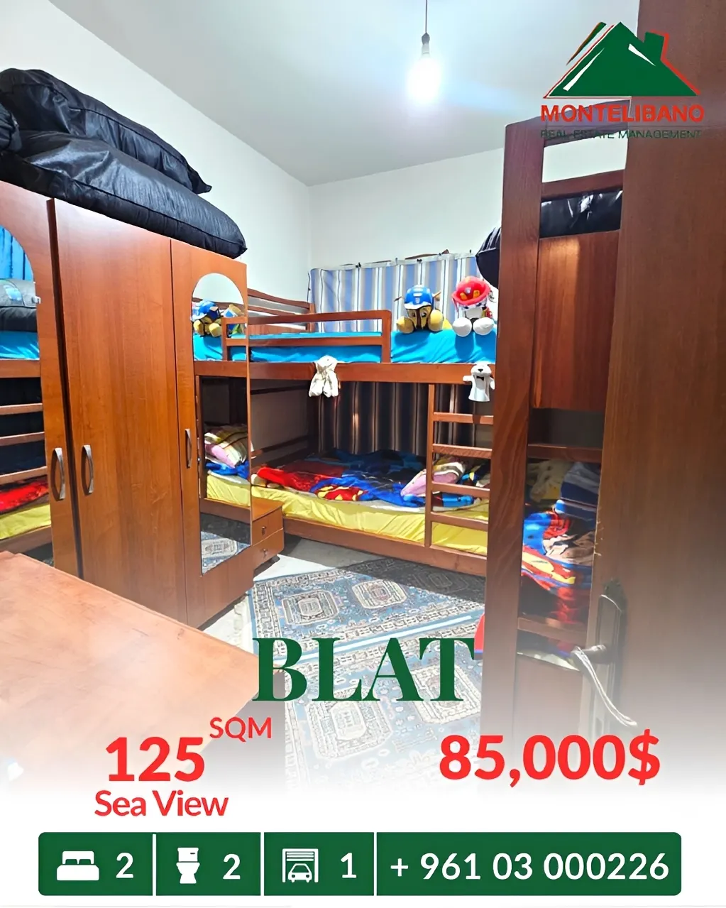 Apartment for sale in Blat, Lebanon