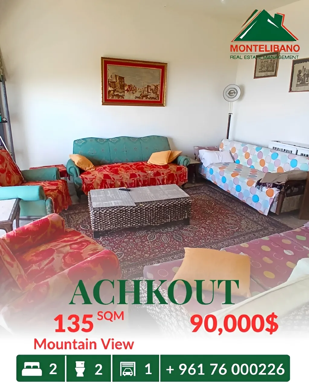 Apartment for sale in Ashqout, Lebanon - 2 bed, 2 bath