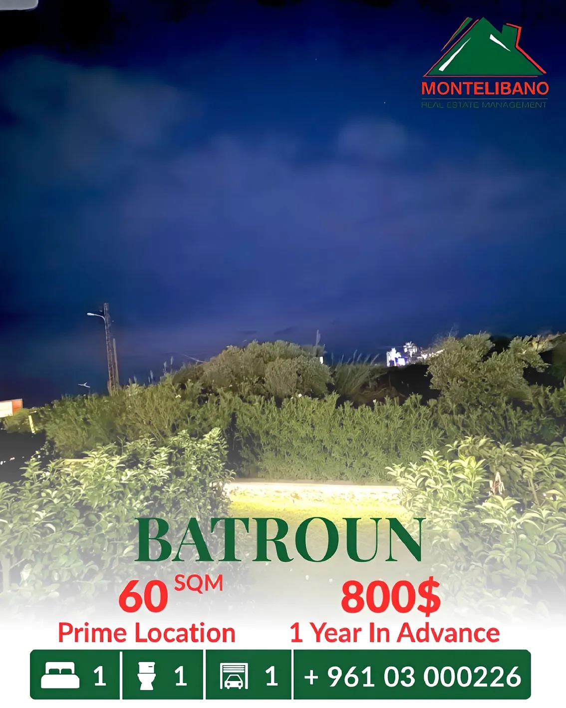 Apartment for rent in Batroun, Lebanon