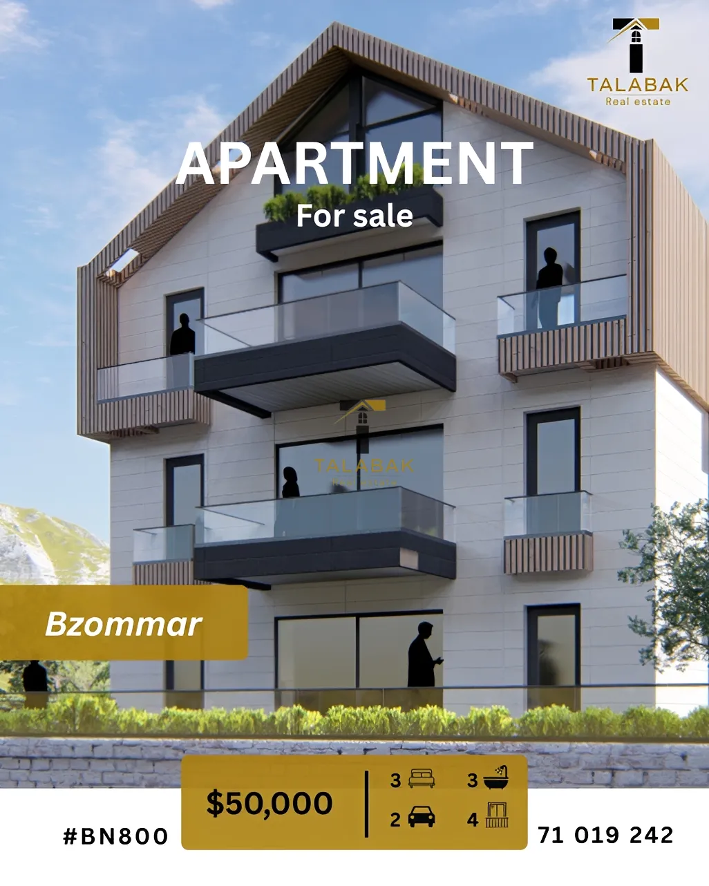 Apartment for sale in Bzoummar, Lebanon - 3 bed, 3 bath