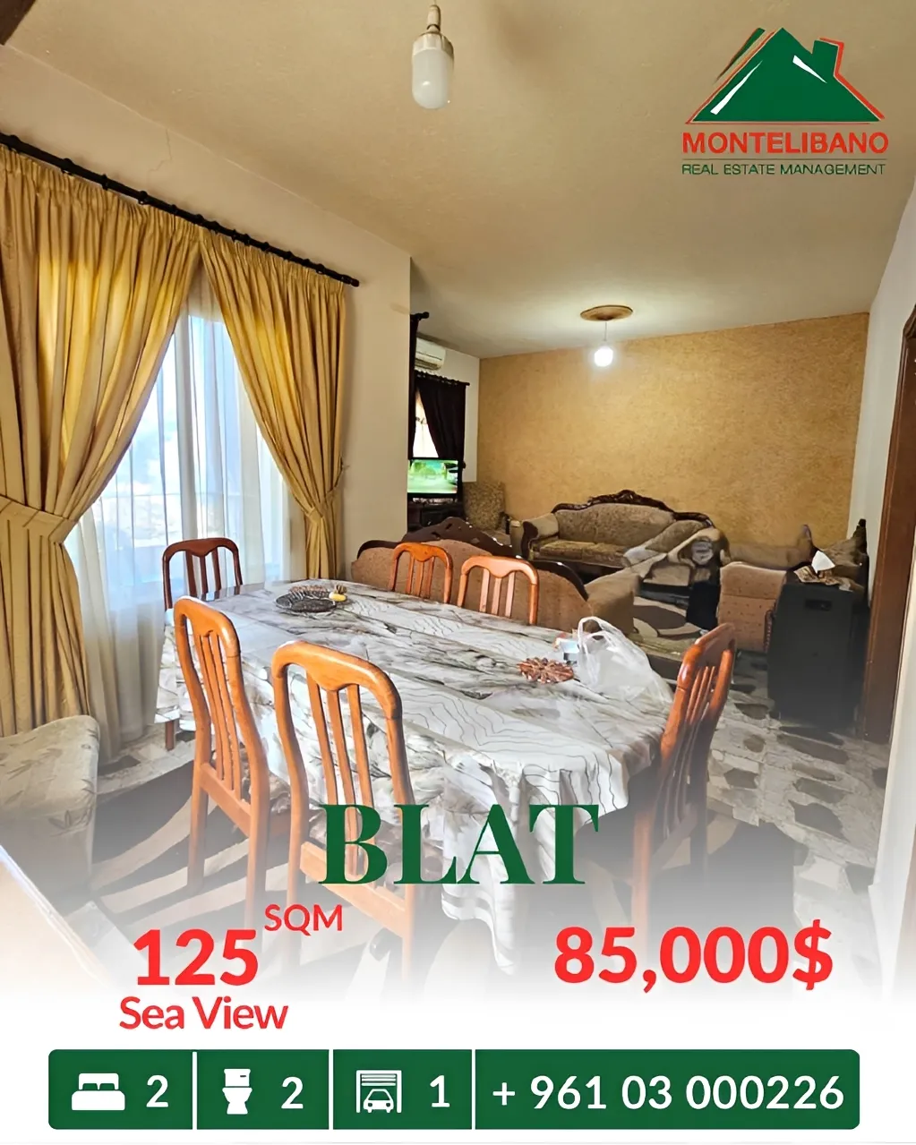 Apartment for sale in Blat, Lebanon