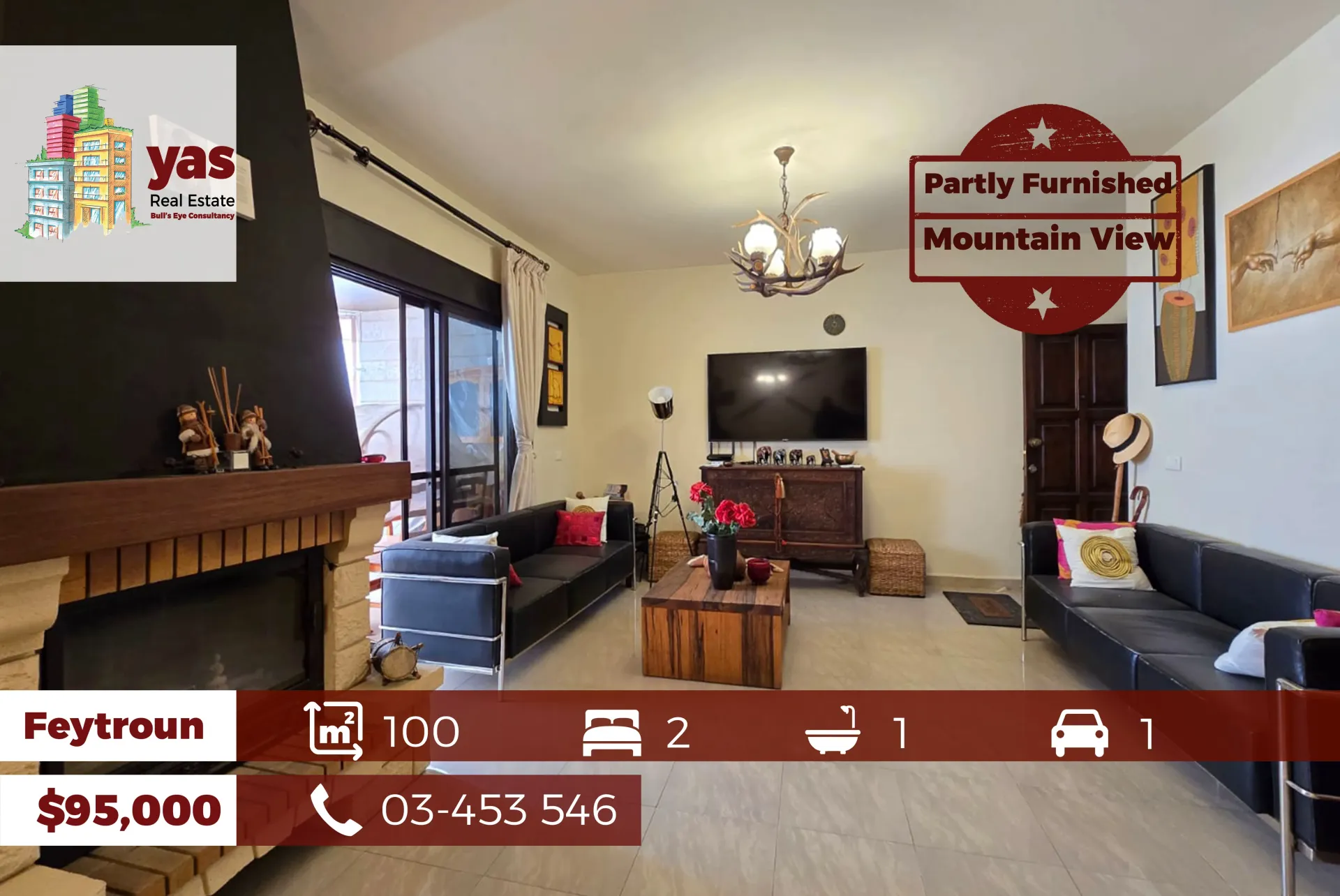 Apartment for Sale in Faytroun - 2 bed, 1 bath