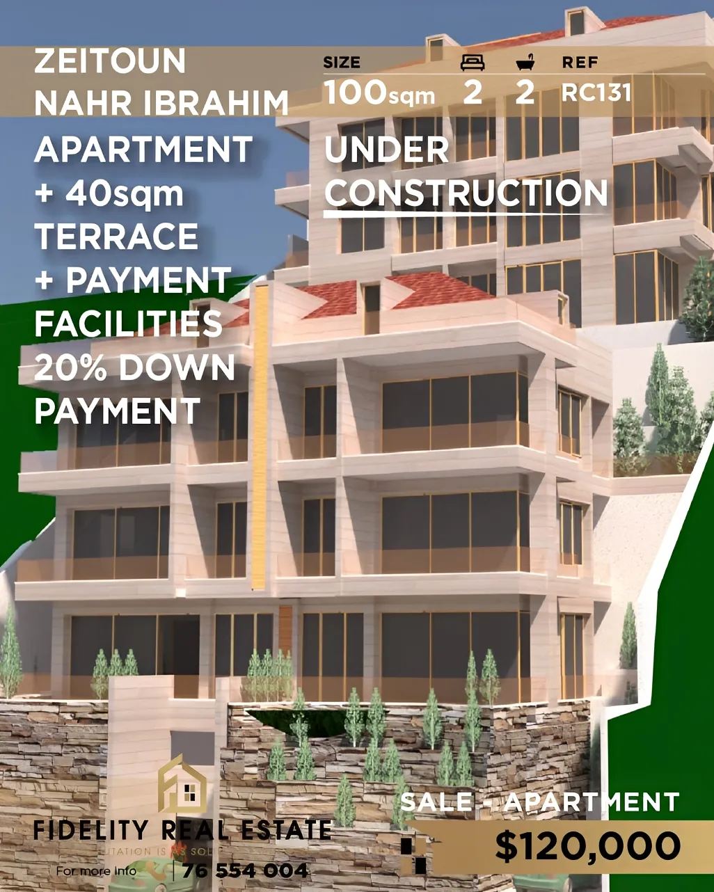 Apartment for Sale in Zeitoun, Lebanon - 2 bed, 1.5 bath