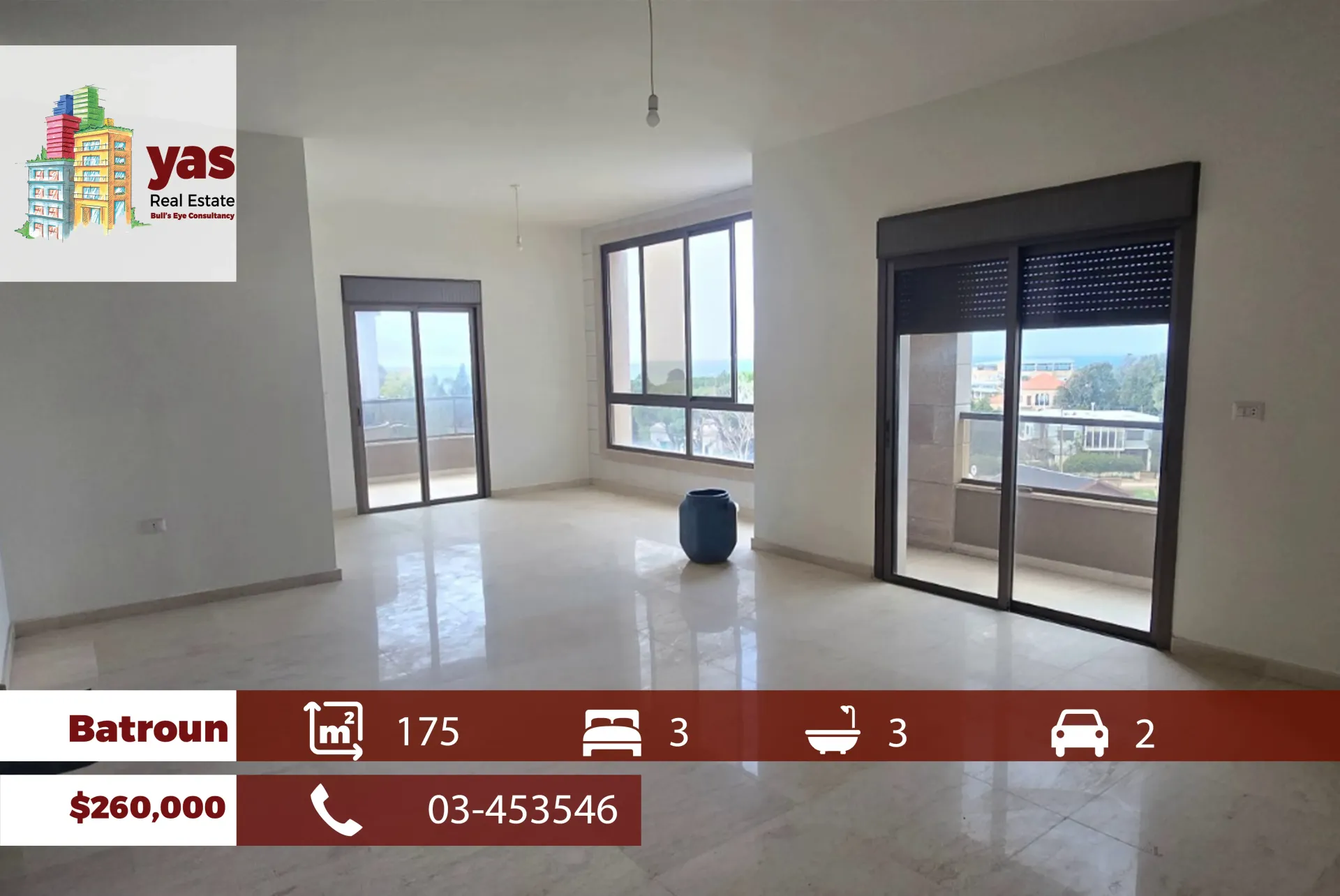 Apartment for Sale in Batroun - 3 bed, 3 bath