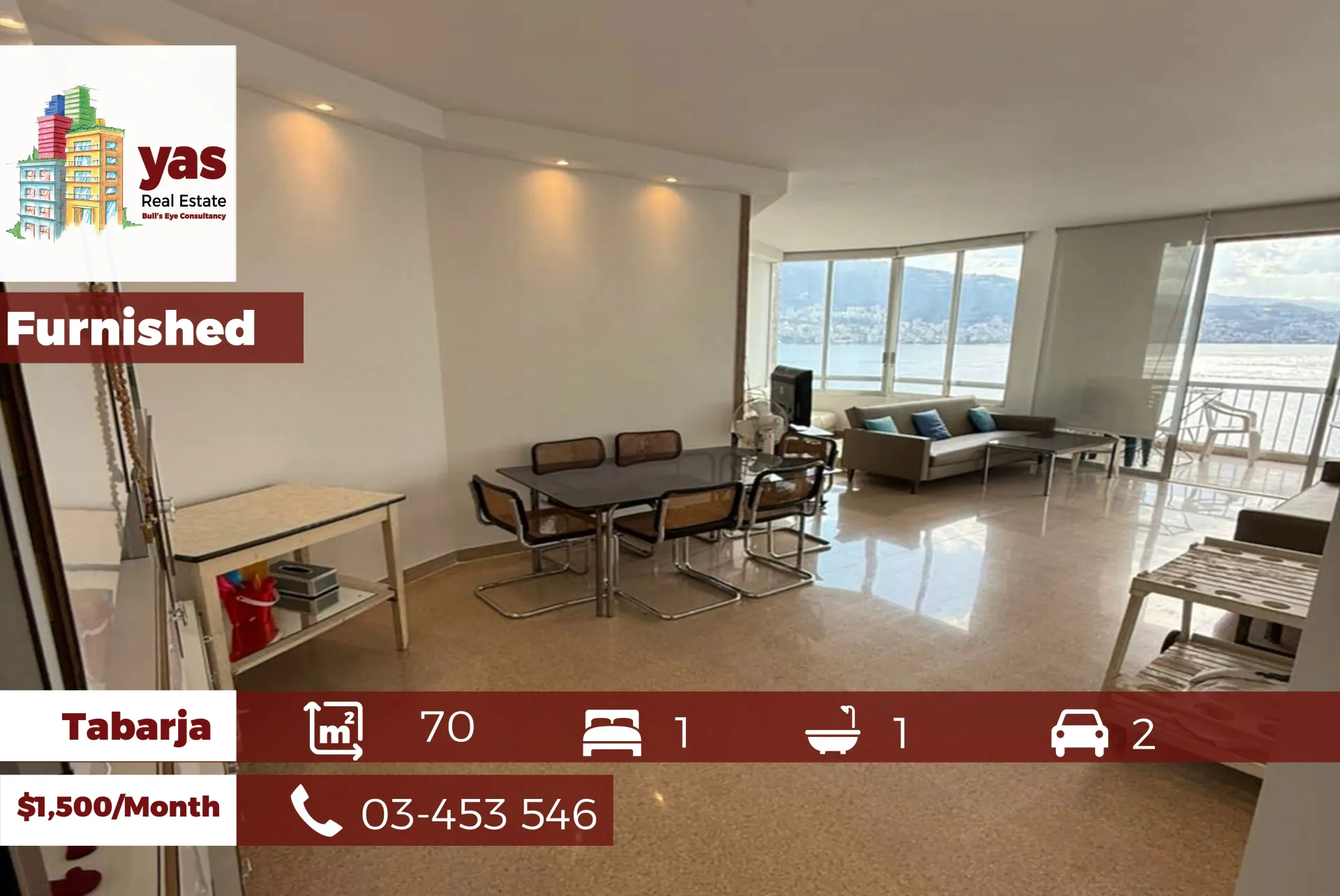 Chalet for rent in Tabarja - 1 bed, 2 bath