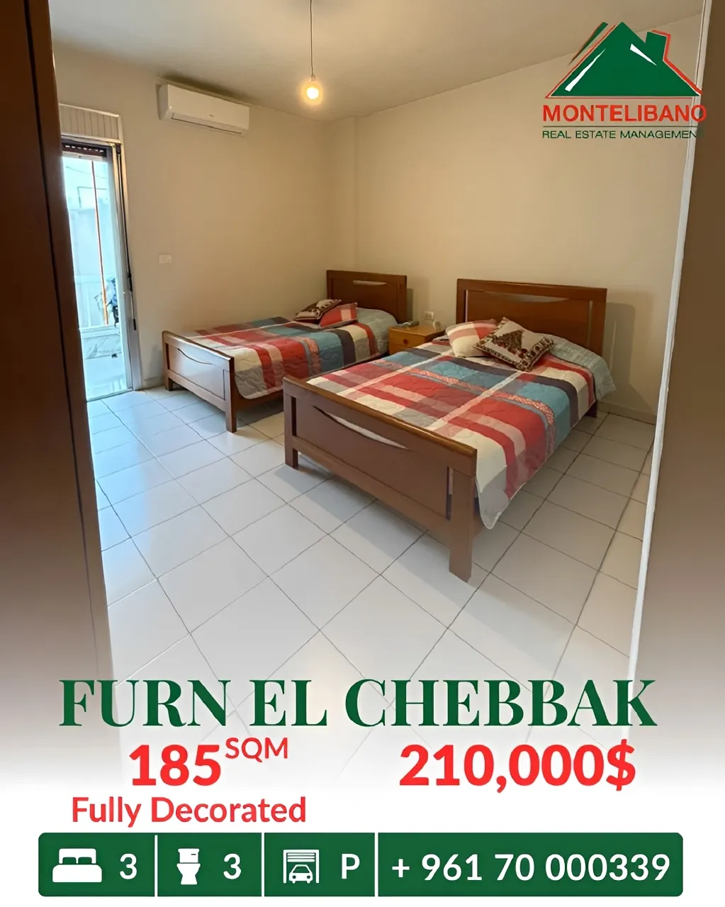 Apartment for sale in Forn El Chebbak
