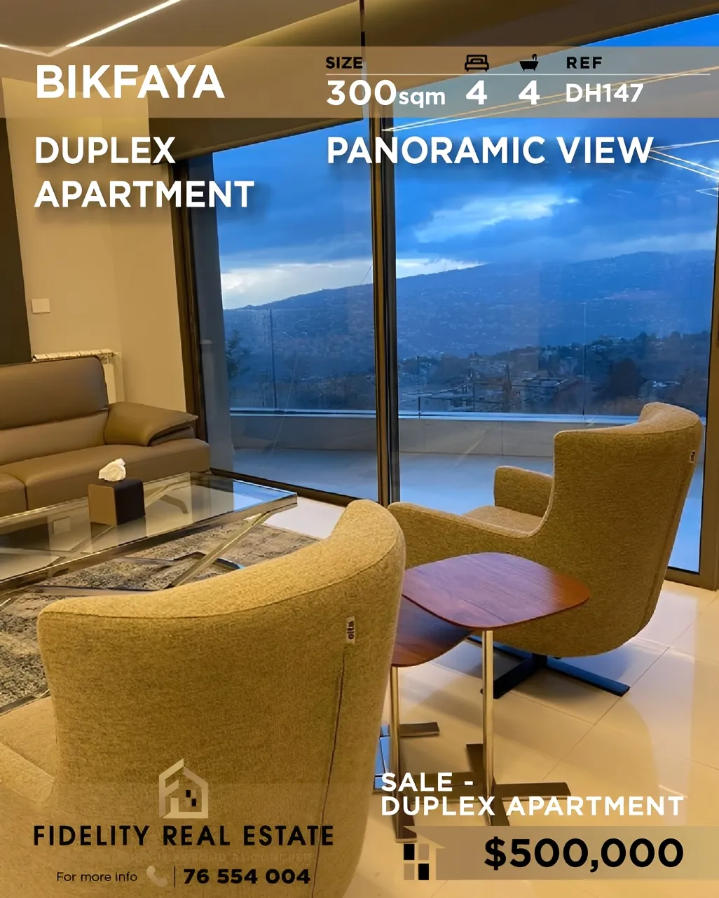 Duplex for sale in Bikfaiya, Lebanon - 4 bed, 4 bath