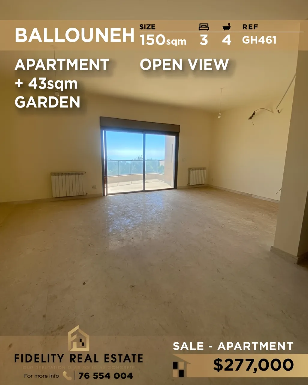 Apartment for sale in Ballouneh, Lebanon - 3 bed, 4 bath