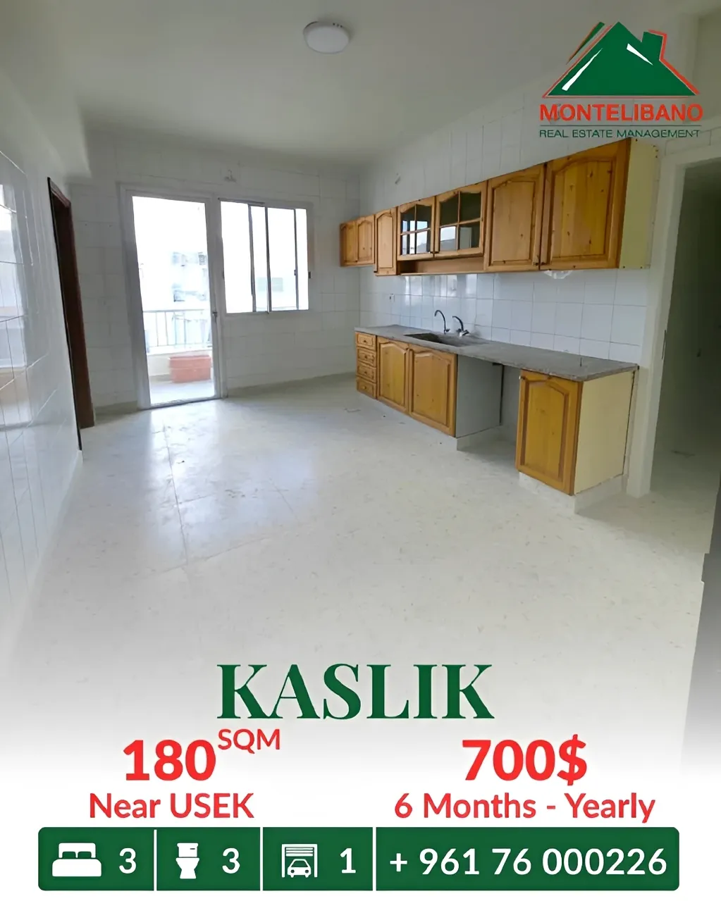 Apartment for rent in Kaslik