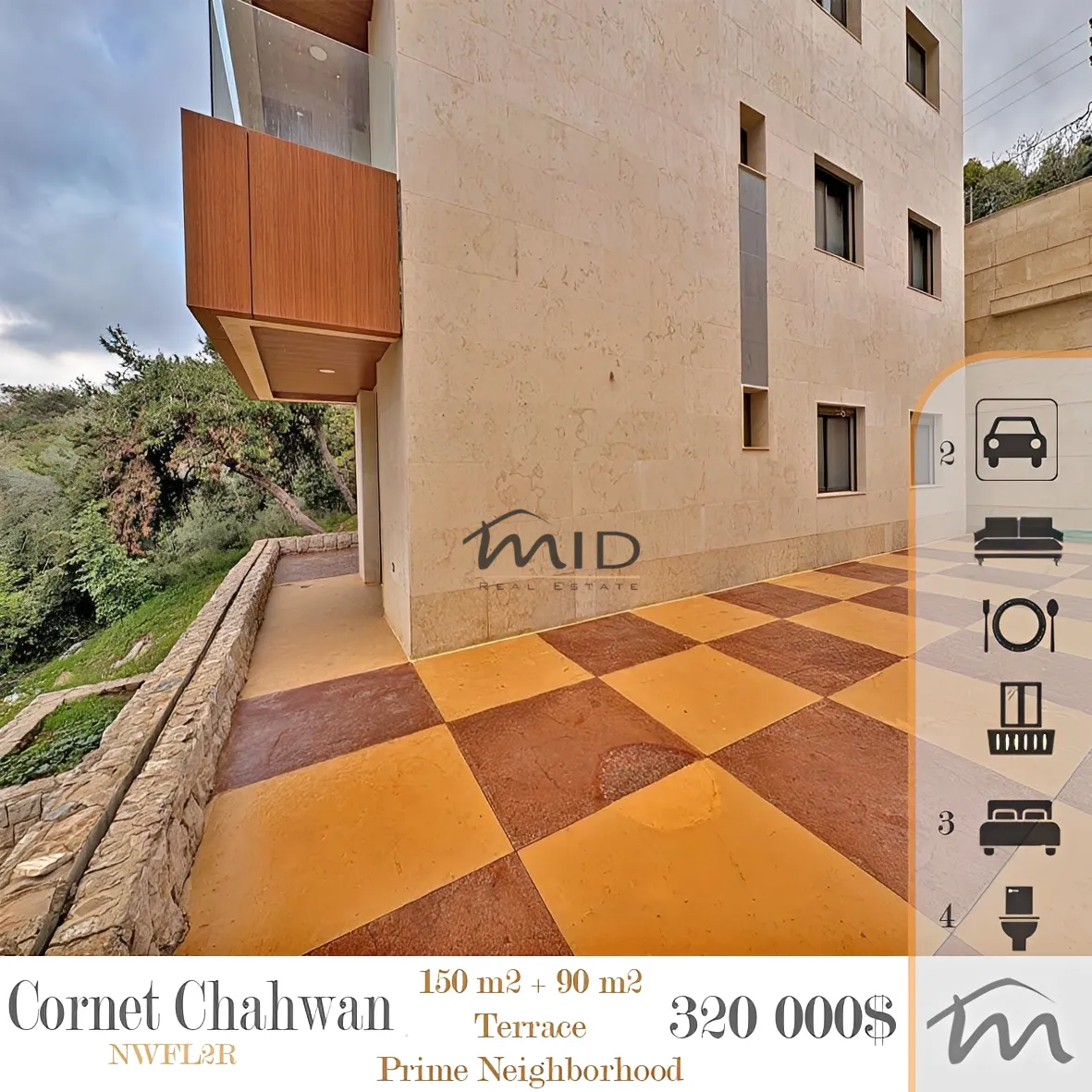 Apartment for sale in Cornet chahwan, lebanon - 3 bed, 4.0 bath