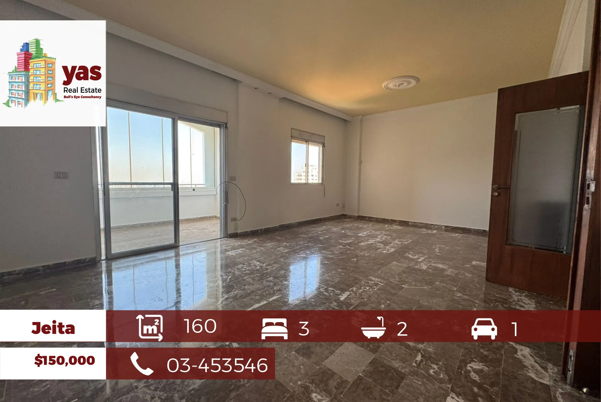 Apartment for Sale in Jeita - 3 bed, 2 bath