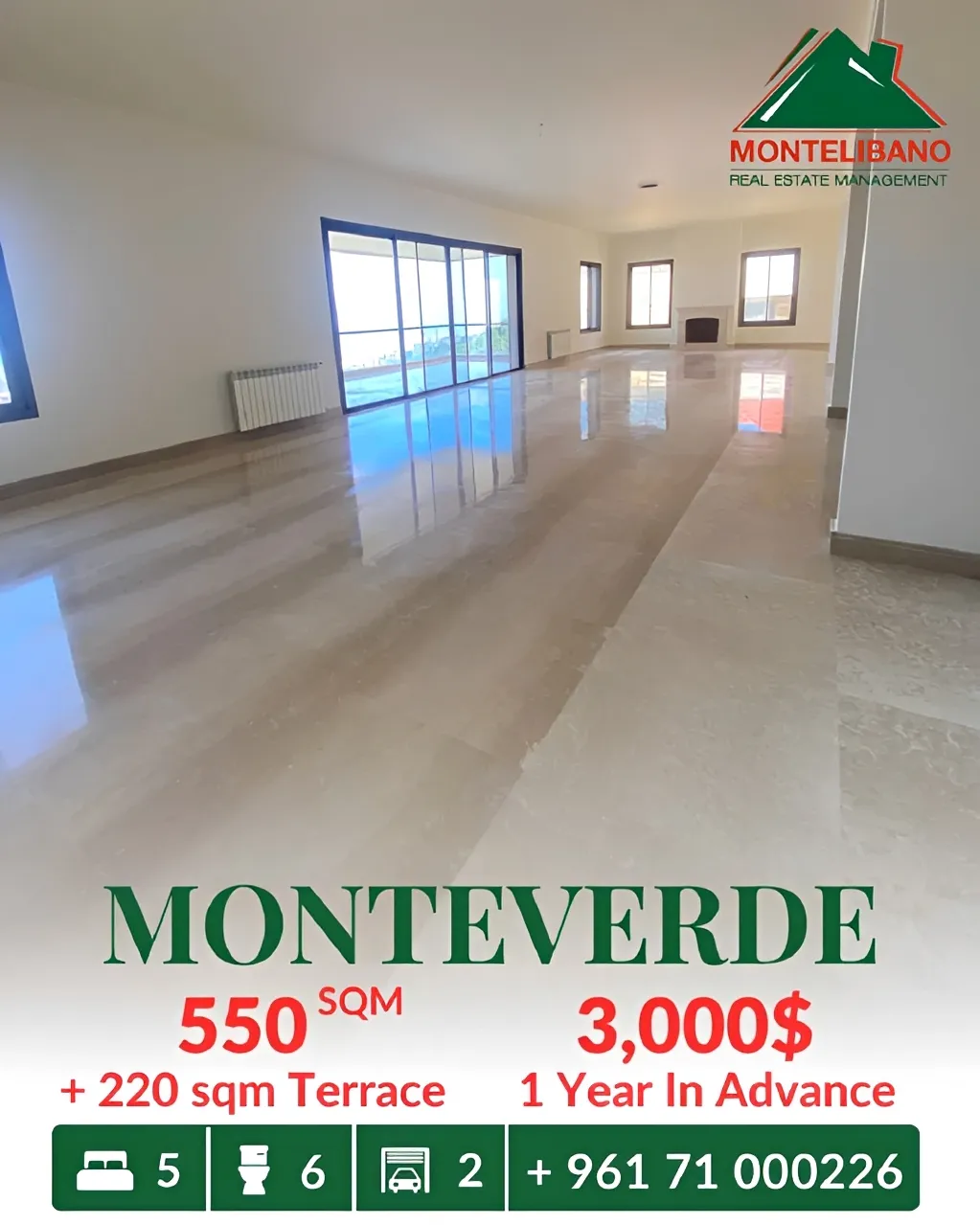 Apartment for rent in Monteverde Main Street، Lebanon - 5 bed, 6 bath
