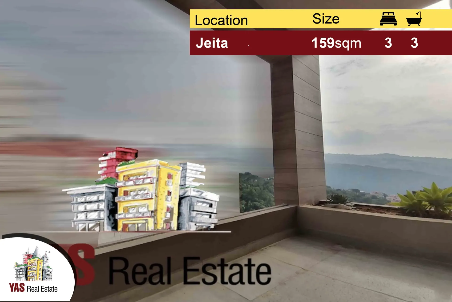 Apartment for Sale in Jeita - 3 bed, 3 bath