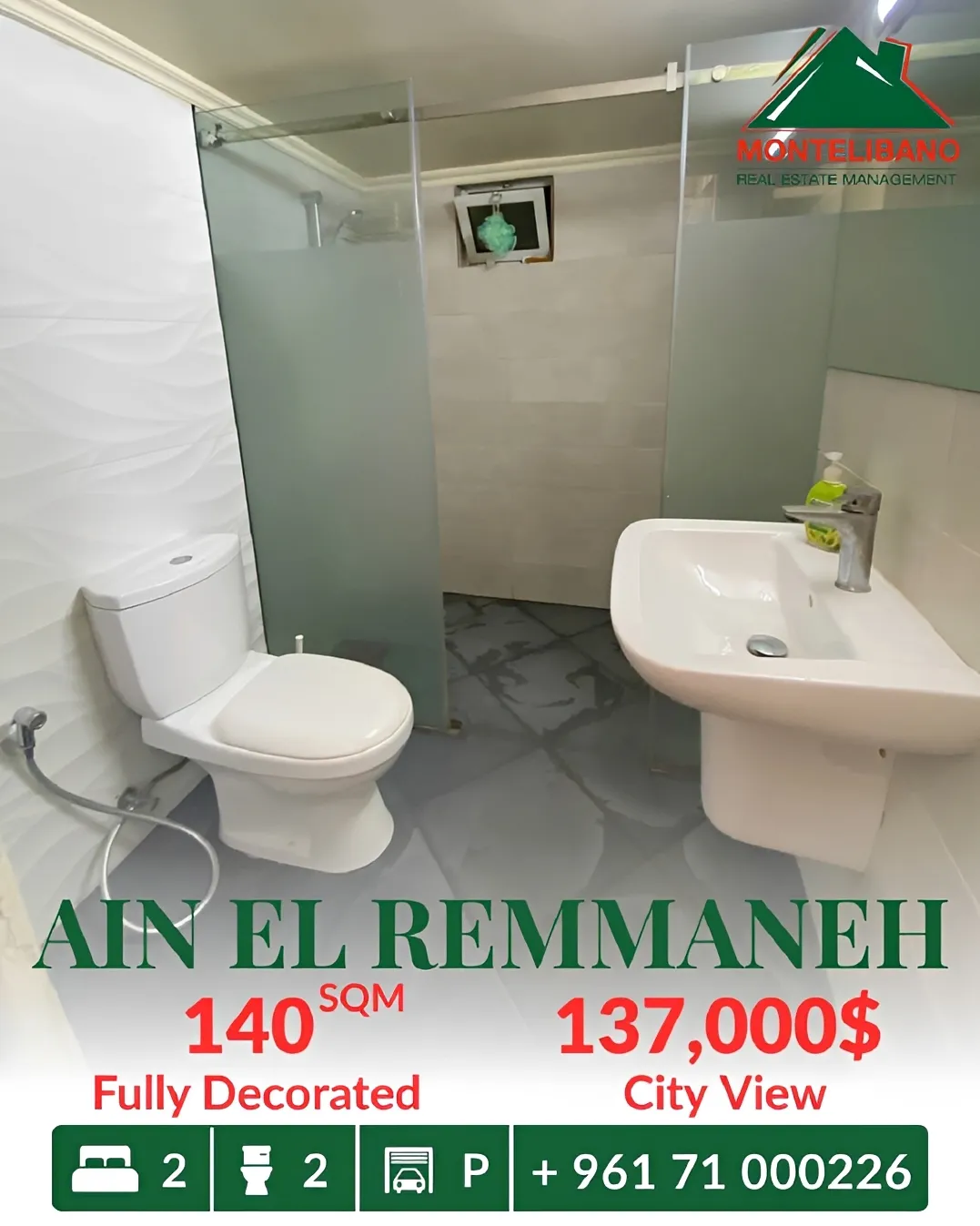Apartment for sale in Ain El Remmaneh, Lebanon