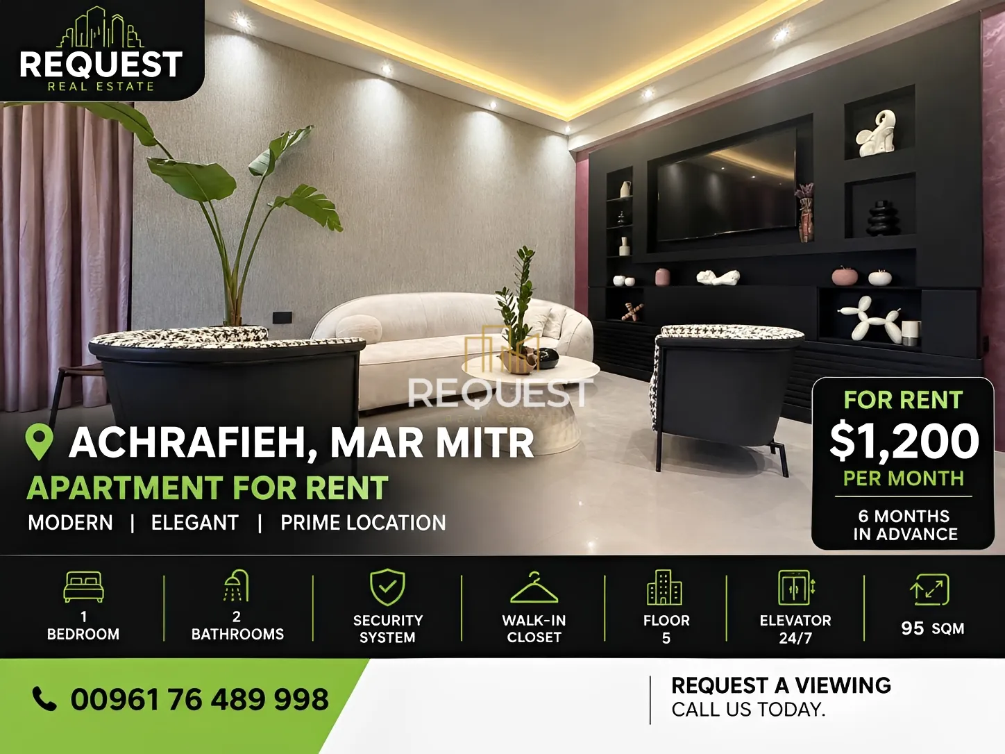 Studio for rent in Achrafieh