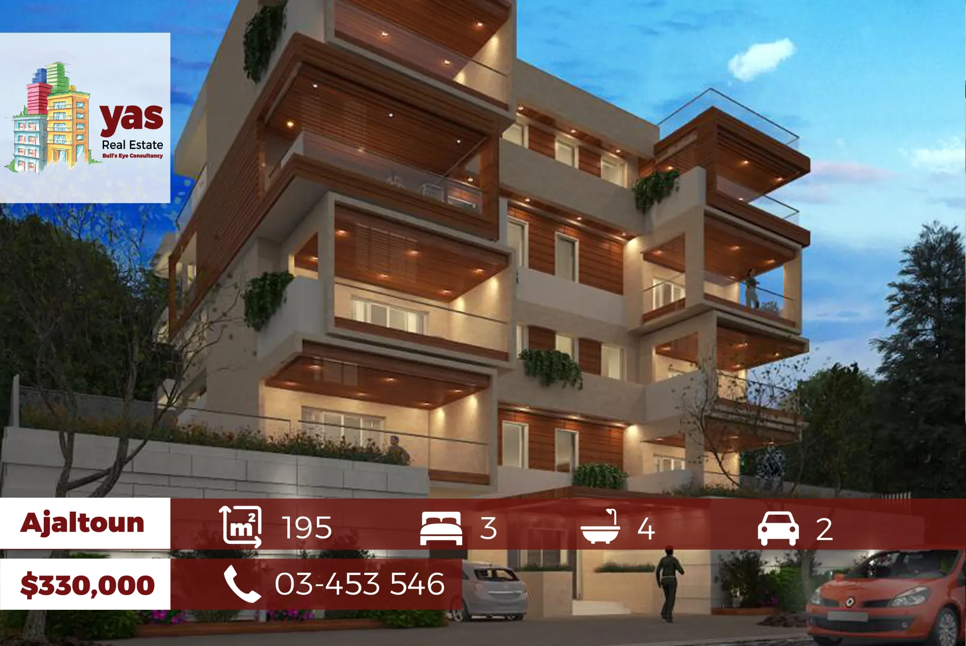 Apartment for Sale in Ajaltoun - 3 bed, 4 bath