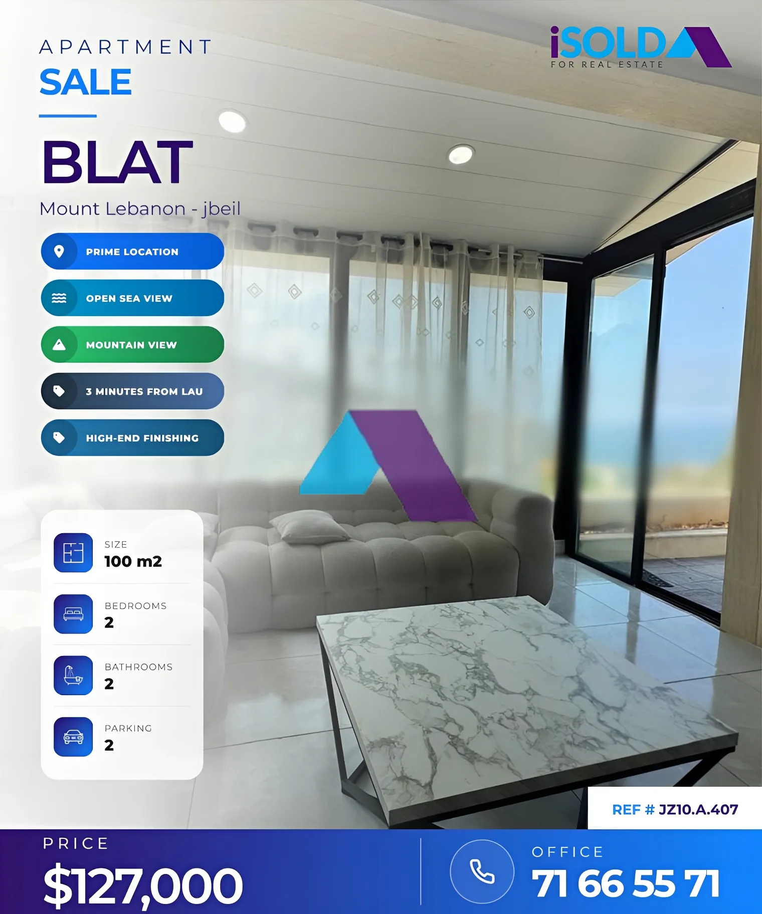Apartment for sale in Blat, Lebanon