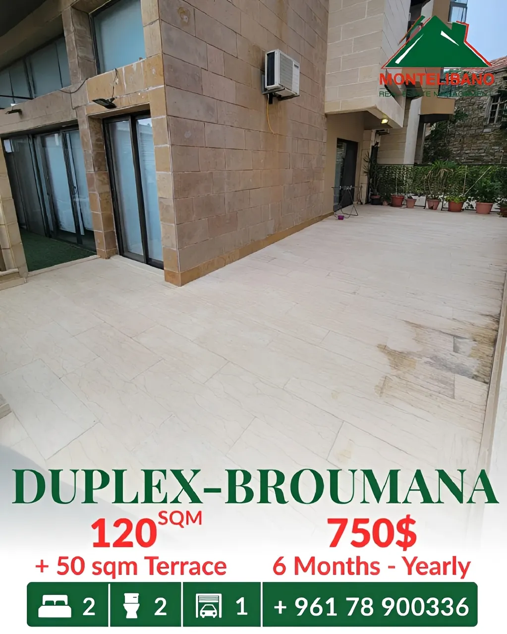 Duplex for rent in Broummana