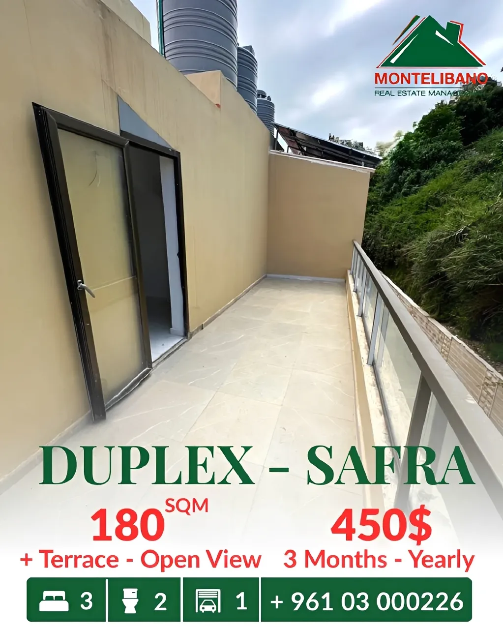 Duplex for rent in Safra, Lebanon - 3 bed, 2 bath