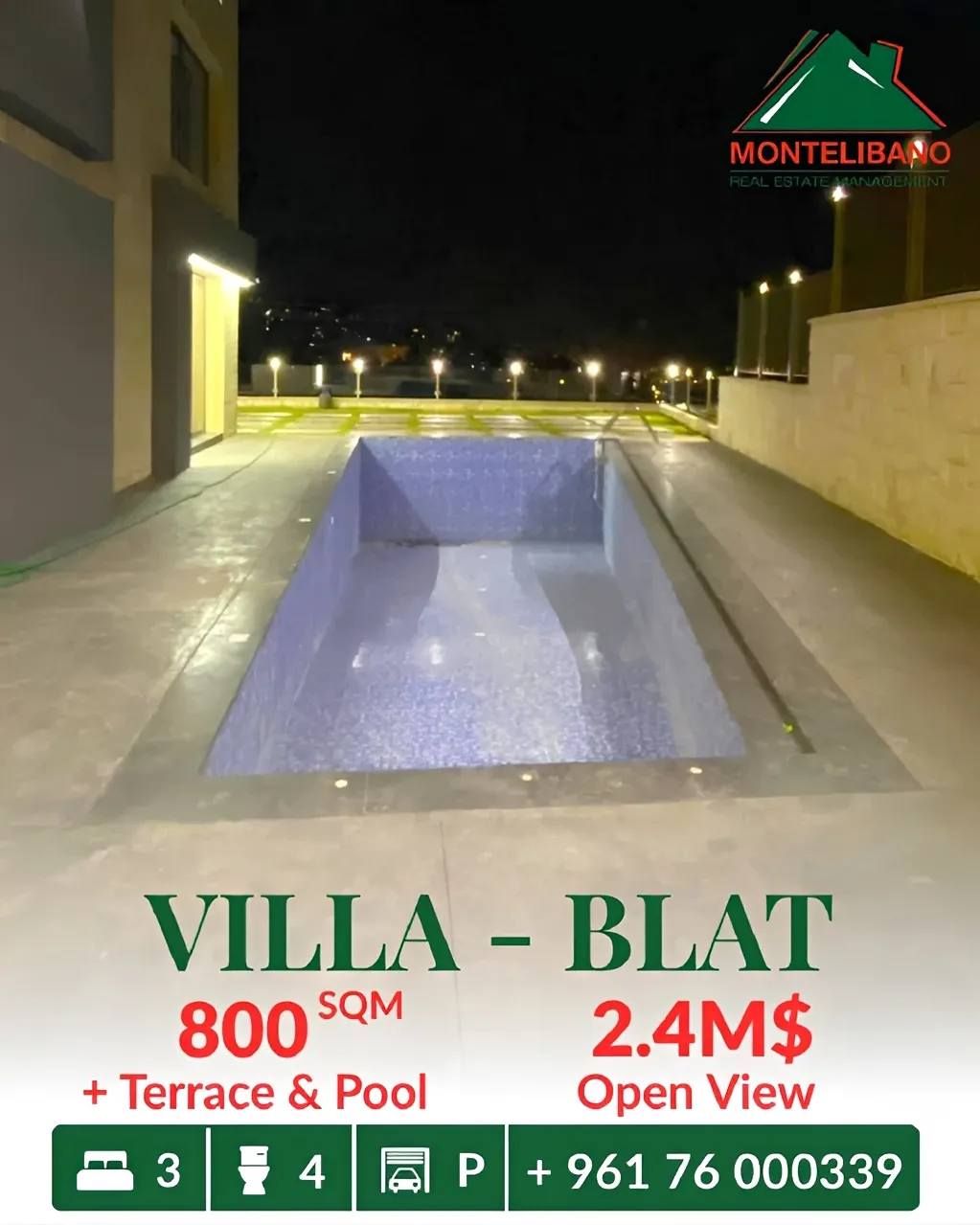 Villa for sale in Blat, Lebanon