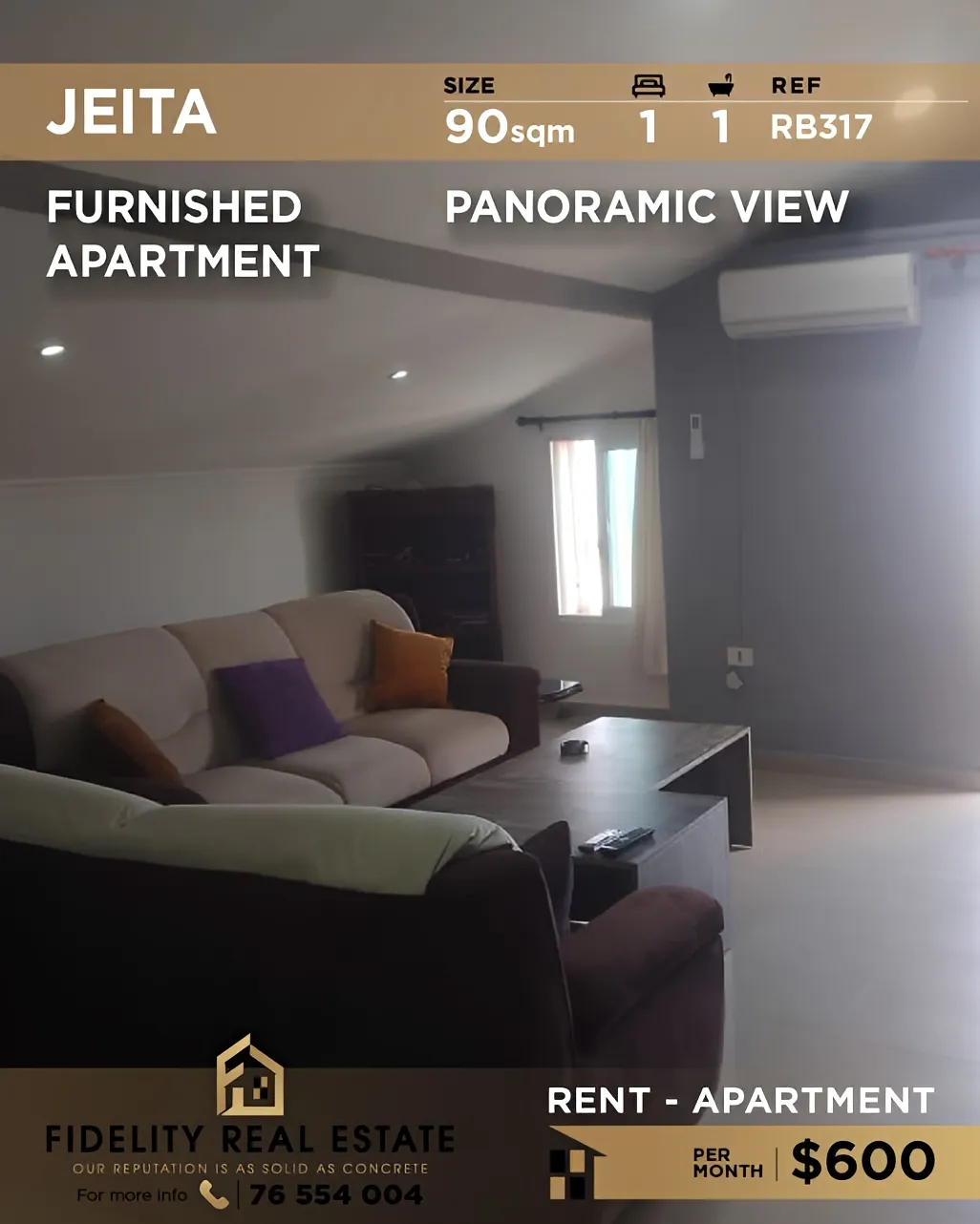 Apartment for rent in Jeita, Lebanon - 1 bed, 1 bath