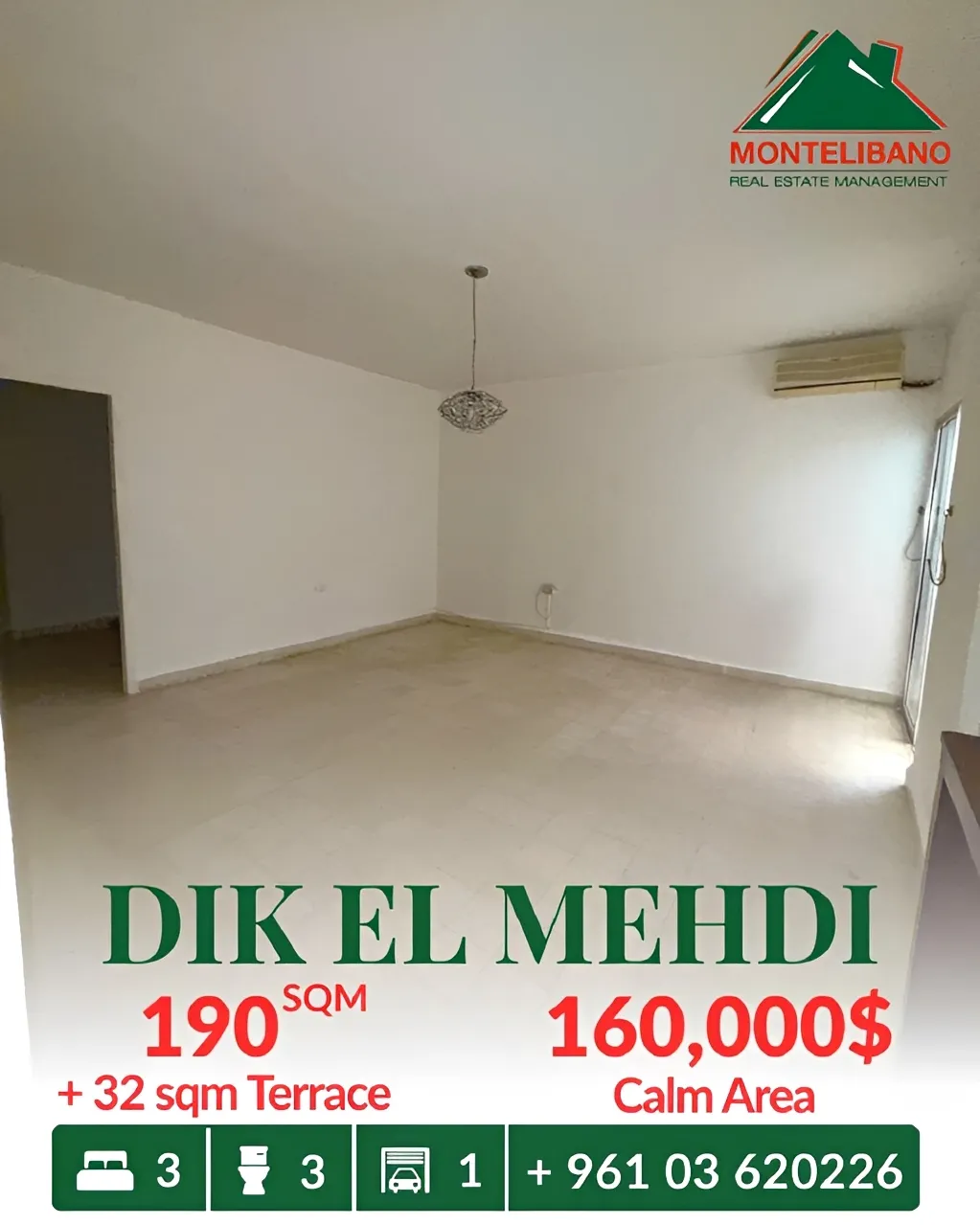 Apartment for sale in Dik El Mehdi, Lebanon