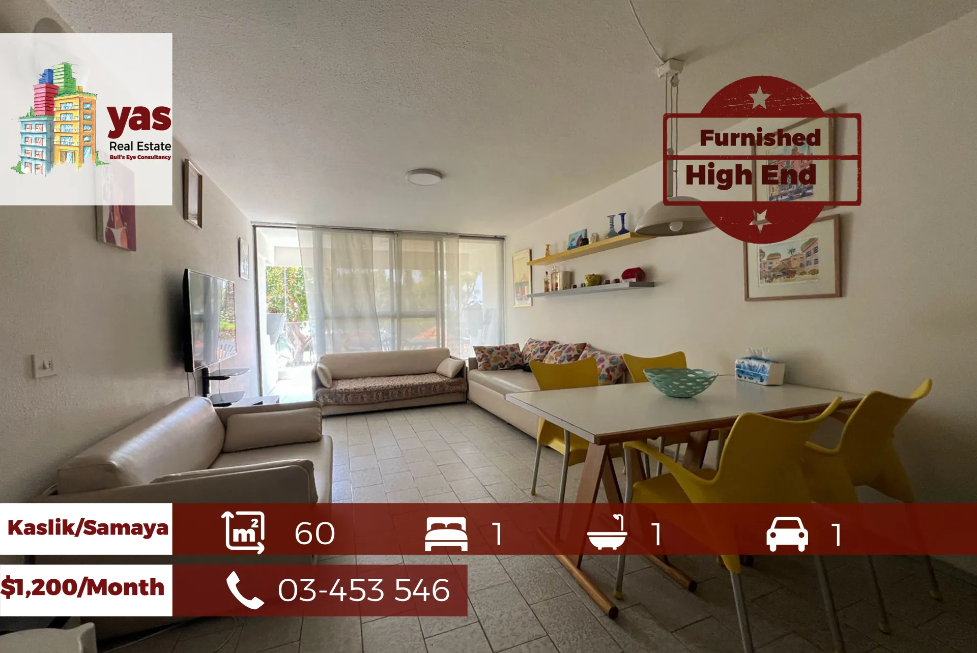 Apartment for Rent in Kaslik