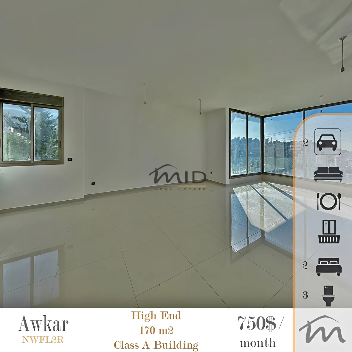 Apartment for rent in Beit aaoukar, lebanon - 2 bed, 3.0 bath