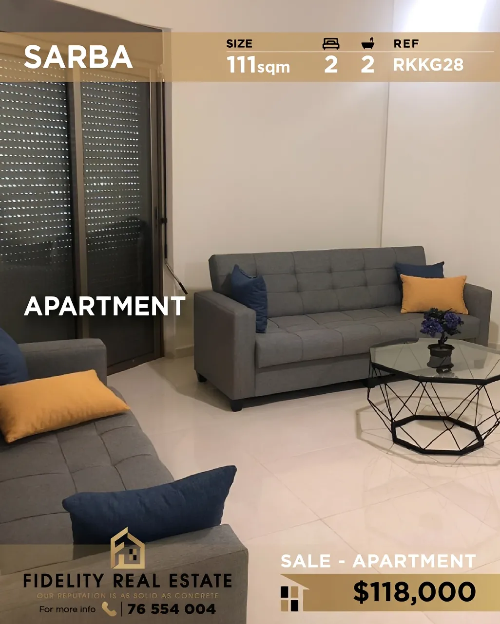 Apartment for sale in Sarba, Lebanon - 2 bed, 2 bath