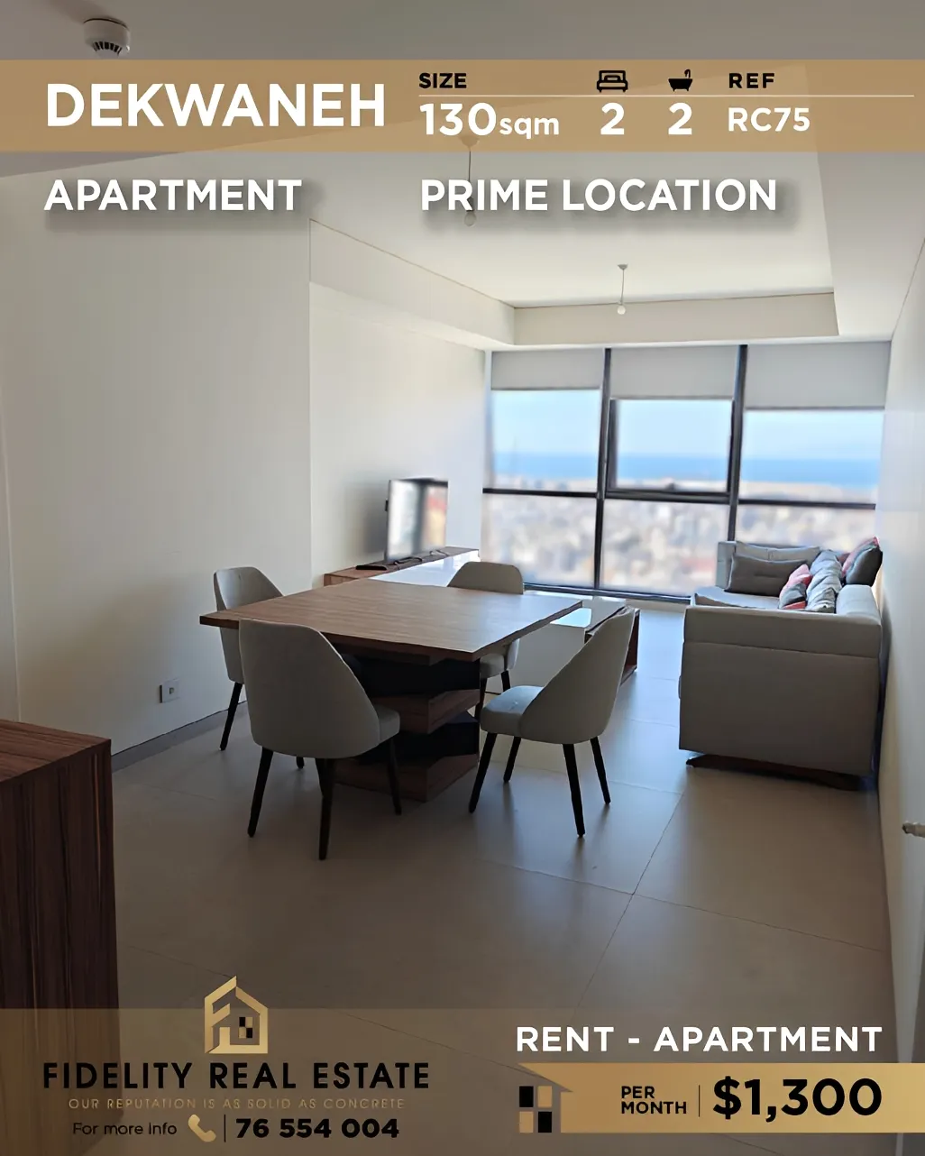 Apartment for rent in Dekwaneh, Lebanon - 2 bed, 2 bath
