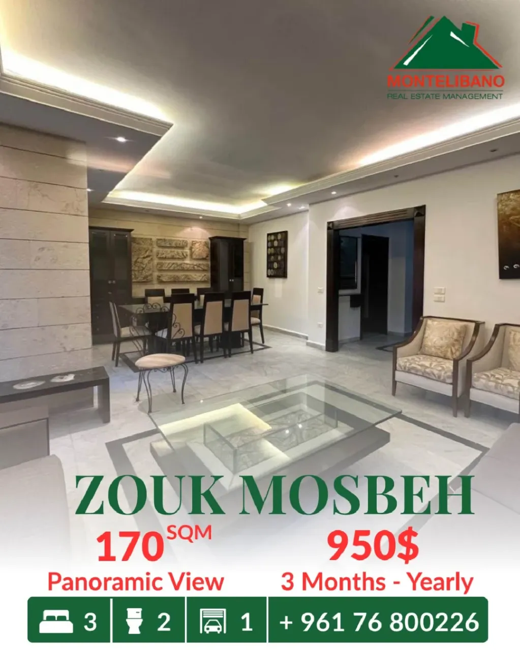Apartment for rent in Zouk Mosbeh, Lebanon
