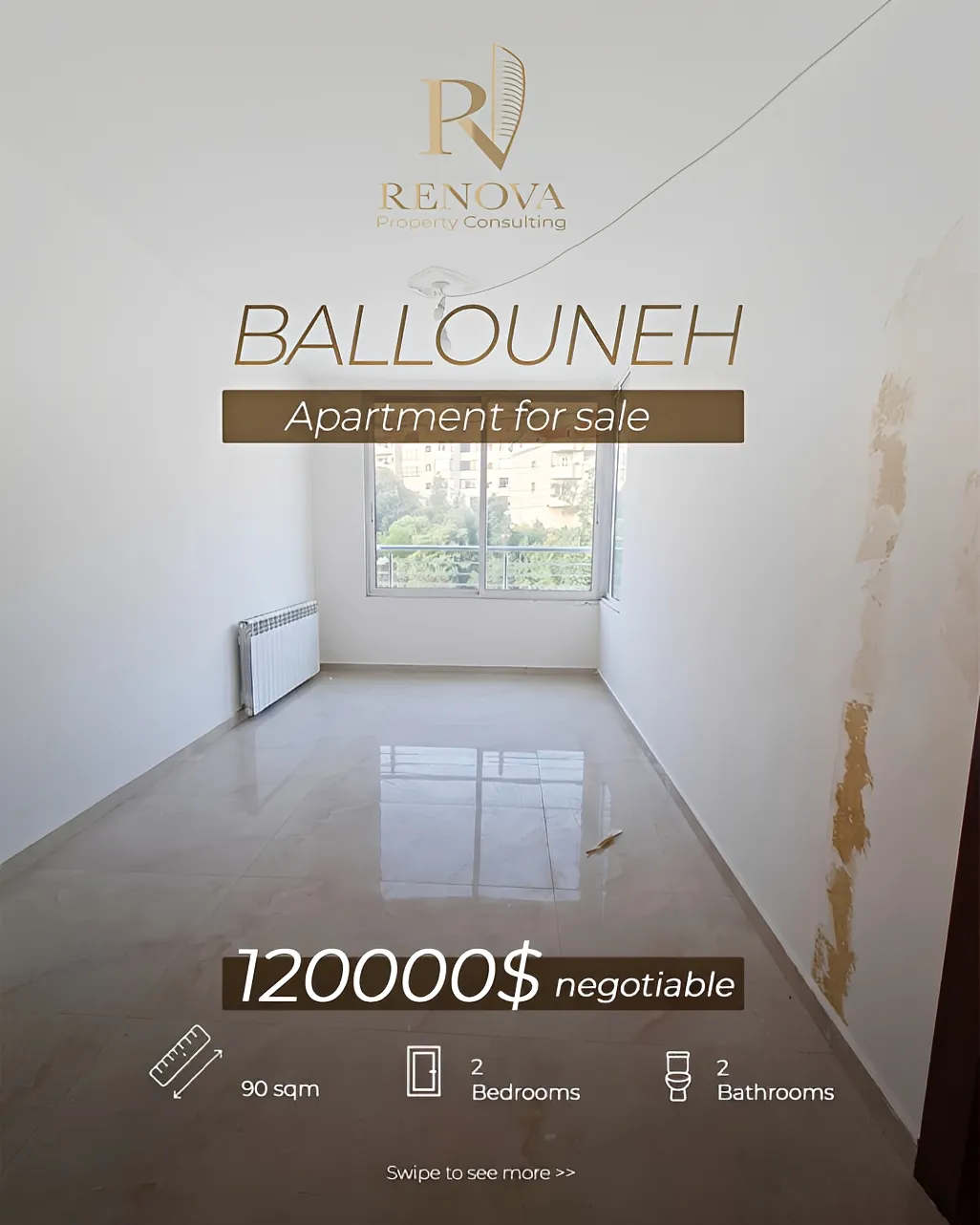 Apartment for sale in Ballouneh, Lebanon - 2 bed, 2 bath
