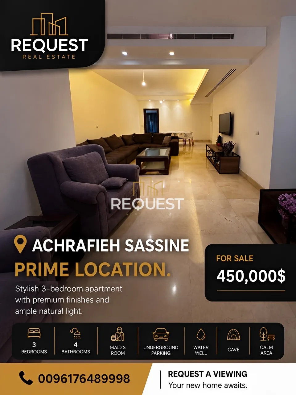 Apartment for sale in Achrafieh, beirut, lebanon - 3 bed, 4.0 bath