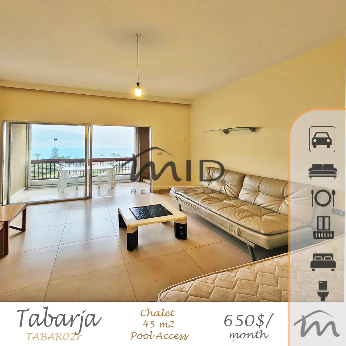 Chalet for rent in Tabarja, lebanon - 1 bed, 1.0 bath